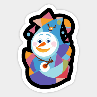 Portrait of Snowman 2 Sticker